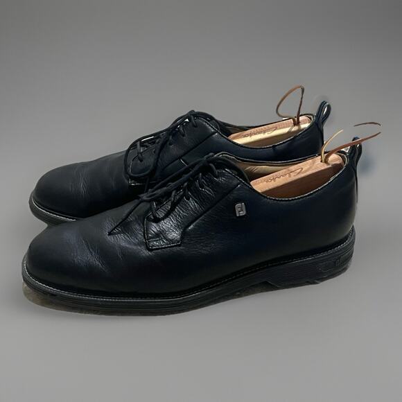 FootJoy DryJoys Premiere Black Leather Spikeless Golf Shoe 53988 10.5 EXTRA WIDE - Picture 1 of 11